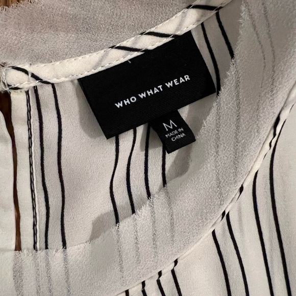 Who What Wear Black & White Striped Tank | M - Picture 3 of 4